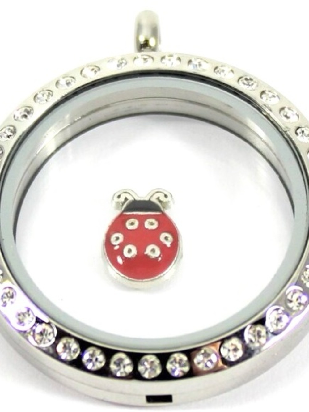 Origami Owl Silver Red Ladybug Charm